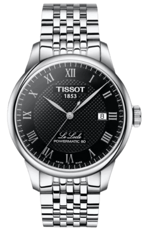Tissot Le Locle Powermatic 80 Black Dial Silver Steel Strap Watch For Men - T006.407.11.053.00