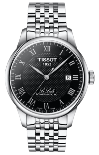 Tissot Le Locle Powermatic 80 Black Dial Silver Steel Strap Watch For Men - T006.407.11.053.00