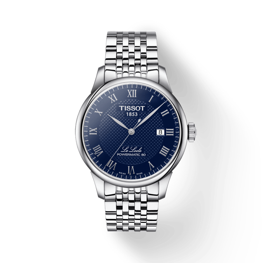 Tissot Le Locle Powermatic 80 Blue Dial Silver Steel Strap Watch For Men - T006.407.11.043.00
