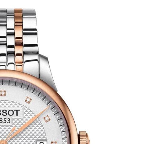 Tissot Le Locle Powermatic 80 Diamonds Silver Dial Two Tone Steel Strap Watch For Men - T006.407.22.036.01