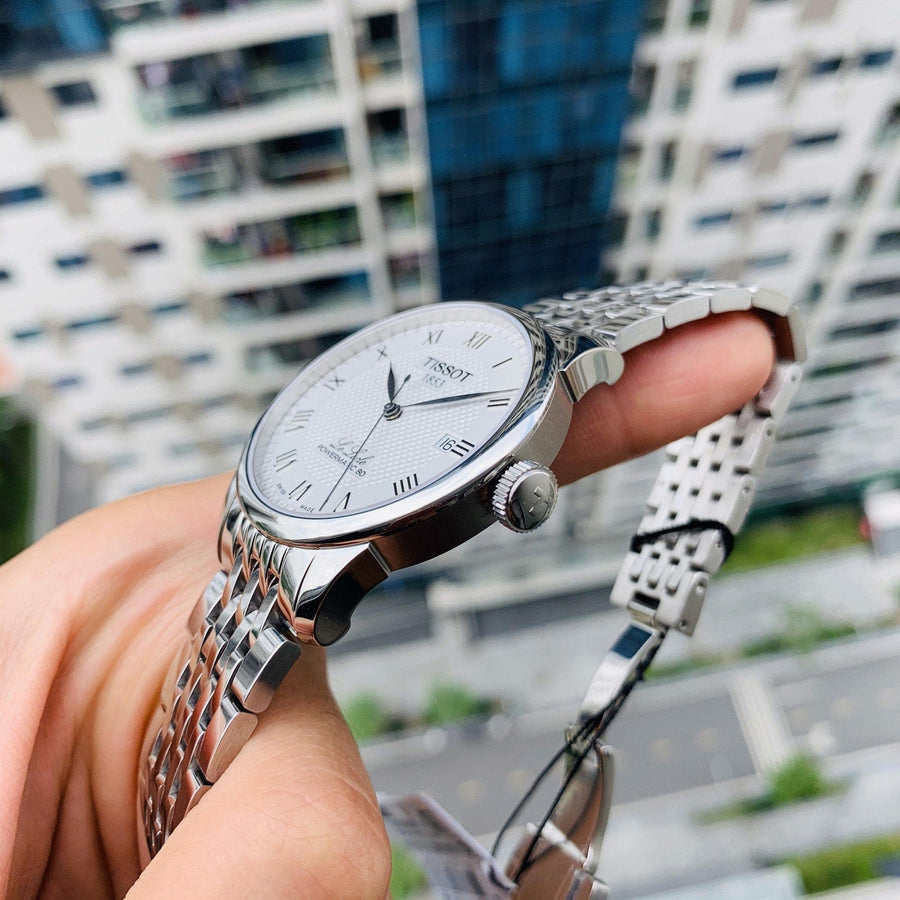 Tissot Le Locle Powermatic 80 Silver Dal Silver Steel Strap Watch For Men - T006.407.11.033.00