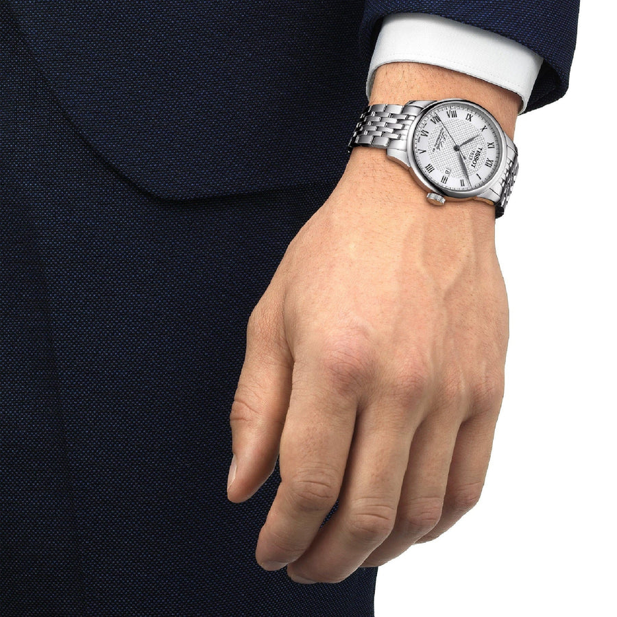 Tissot Le Locle Powermatic 80 Silver Dal Silver Steel Strap Watch For Men - T006.407.11.033.00
