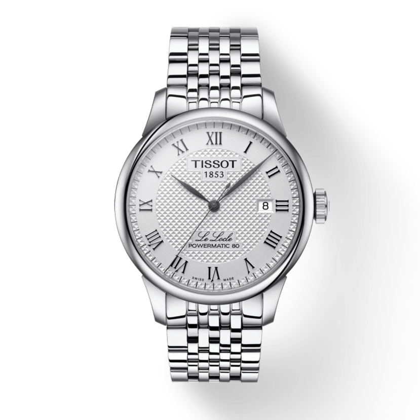 Tissot Le Locle Powermatic 80 Silver Dal Silver Steel Strap Watch For Men - T006.407.11.033.00