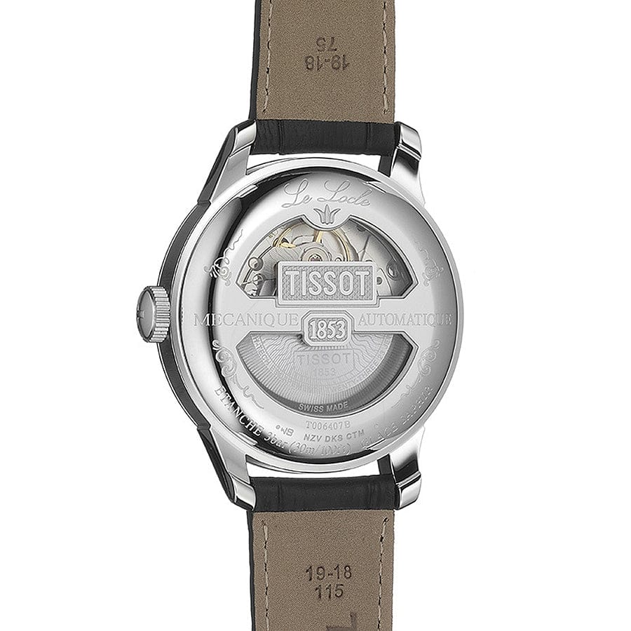 Tissot Le Locle Powermatic 80 Silver Dial Black Leather Strap Watch For Men - T006.407.16.033.00