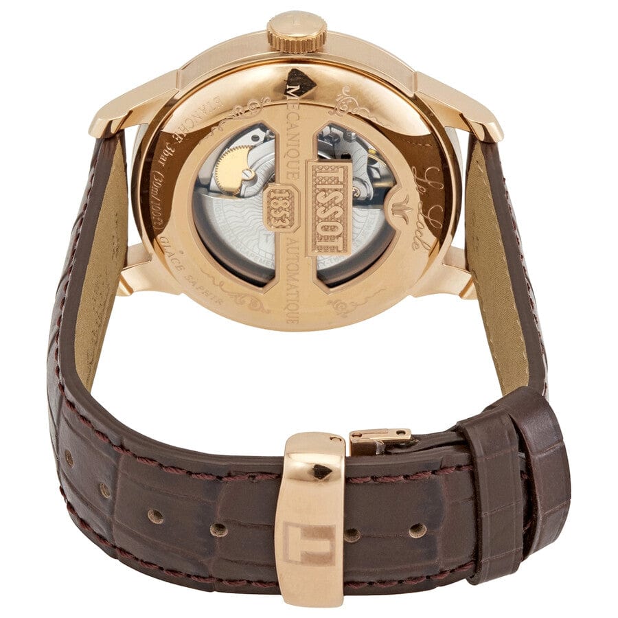 Tissot Le Locle Powermatic 80 Silver Dial Brown Leather Strap Watch For Men - T006.407.36.033.00