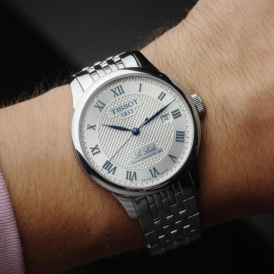 Tissot Le Locle Powermatic 80 Silver Dial Silver Steel Strap Watch for Men - T006.407.11.033.03