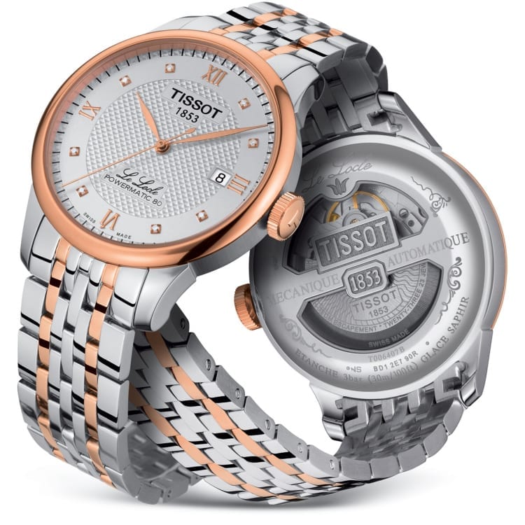 Tissot Le Locle Powermatic 80 Silver Dial Two Tone Steel Strap Watch For Men - T006.407.22.036.01