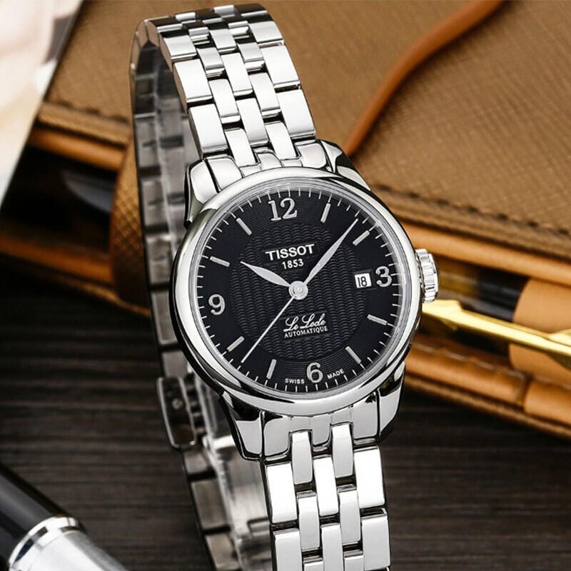 Tissot Le Locle Small Automatic Black Dial Silver Steel Strap Watch For Women - T41.1.183.54