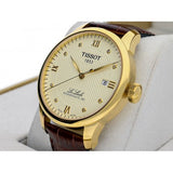 Tissot Le Locle Automatic Ivory Dial Brown Leather Strap Watch For Men - T41.5.413.73