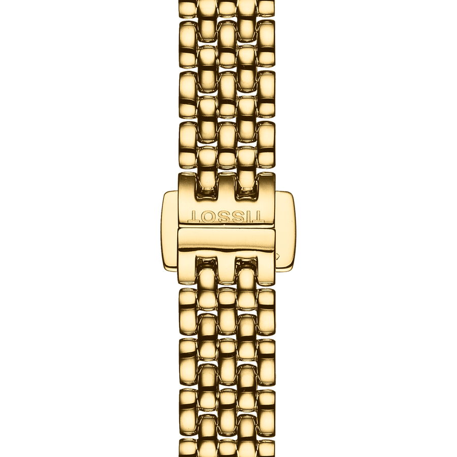 Tissot Lovely Gold Dial Gold Steel Strap Watch For Women - T058.009.33.021.00