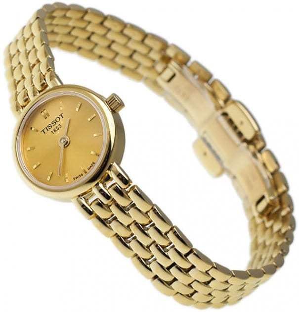 Tissot Lovely Gold Dial Gold Steel Strap Watch For Women - T058.009.33.021.00