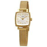 Tissot Lovely Square Silver Dial Gold Mesh Bracelet Watch For Women - T058.109.33.031.00