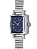Tissot Lovely Square Blue Dial Silver Mesh Bracelet Watch For Women - T058.109.11.041.00