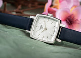 Tissot Lovely Square Silver Dial Blue Leather Strap Watch For Women - T058.109.16.031.00