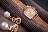 Tissot Lovely Square Lady Quartz Rose Gold Dial Rose Gold Mesh Bracelet Watch For Women - T058.109.33.456.00