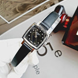 Tissot Lovely Square Quartz Diamonds Black Dial Black Leather Strap Watch For Women - T058.109.16.056.00