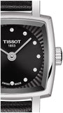 Tissot Lovely Square Quartz Diamonds Black Dial Black Leather Strap Watch For Women - T058.109.16.056.00