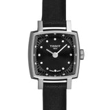Tissot Lovely Square Quartz Diamonds Black Dial Black Leather Strap Watch For Women - T058.109.16.056.00