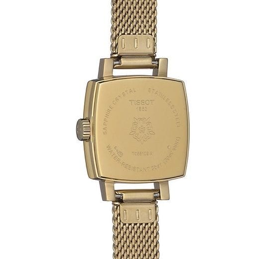 Tissot Lovely Square Silver Dial Gold Mesh Bracelet Watch For Women - T058.109.33.031.00