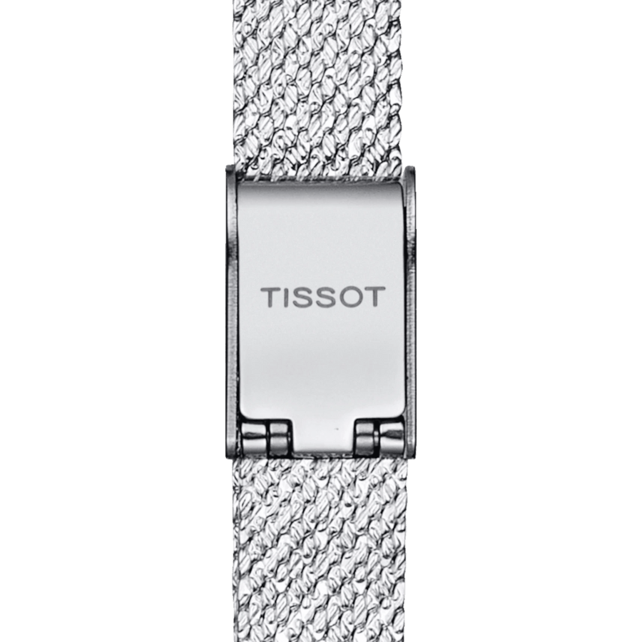 Tissot Lovely Square Silver Dial Silver Mesh Bracelet Watch For Women - T058.109.11.036.00