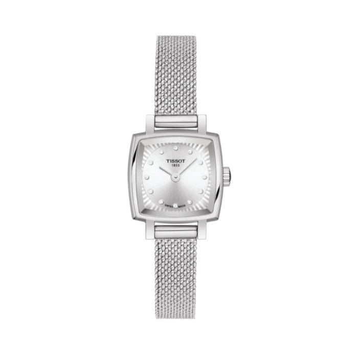 Tissot Lovely Square Silver Dial Silver Mesh Bracelet Watch For Women - T058.109.11.036.00