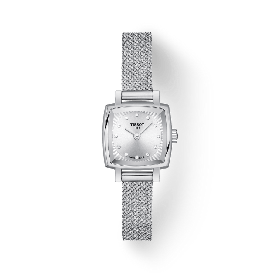 Tissot Lovely Square Silver Dial Silver Mesh Bracelet Watch For Women - T058.109.11.036.00