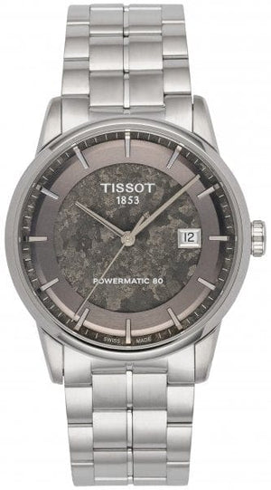 Tissot Luxury Powermatic 80 Anthracite Grey Dial Silver Steel Strap Watch For Men - T086.407.11.061.10