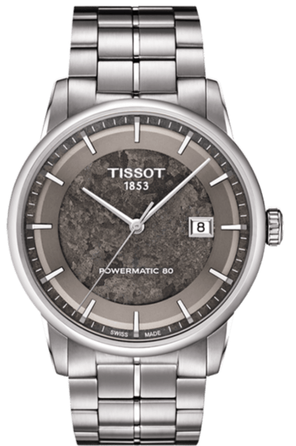 Tissot Luxury Powermatic 80 Anthracite Grey Dial Silver Steel Strap Watch For Men - T086.407.11.061.10