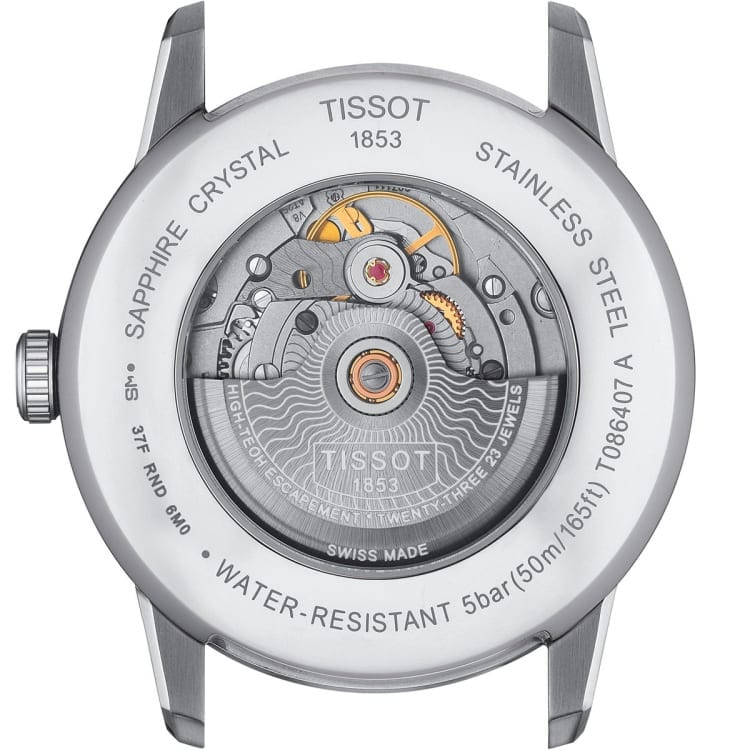 Tissot Luxury Powermatic 80 Black Dial Black Leather Strap Watch For Men - T086.407.16.057.00
