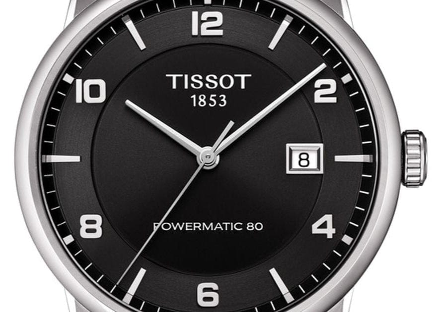 Tissot Luxury Powermatic 80 Black Dial Black Leather Strap Watch For Men - T086.407.16.057.00