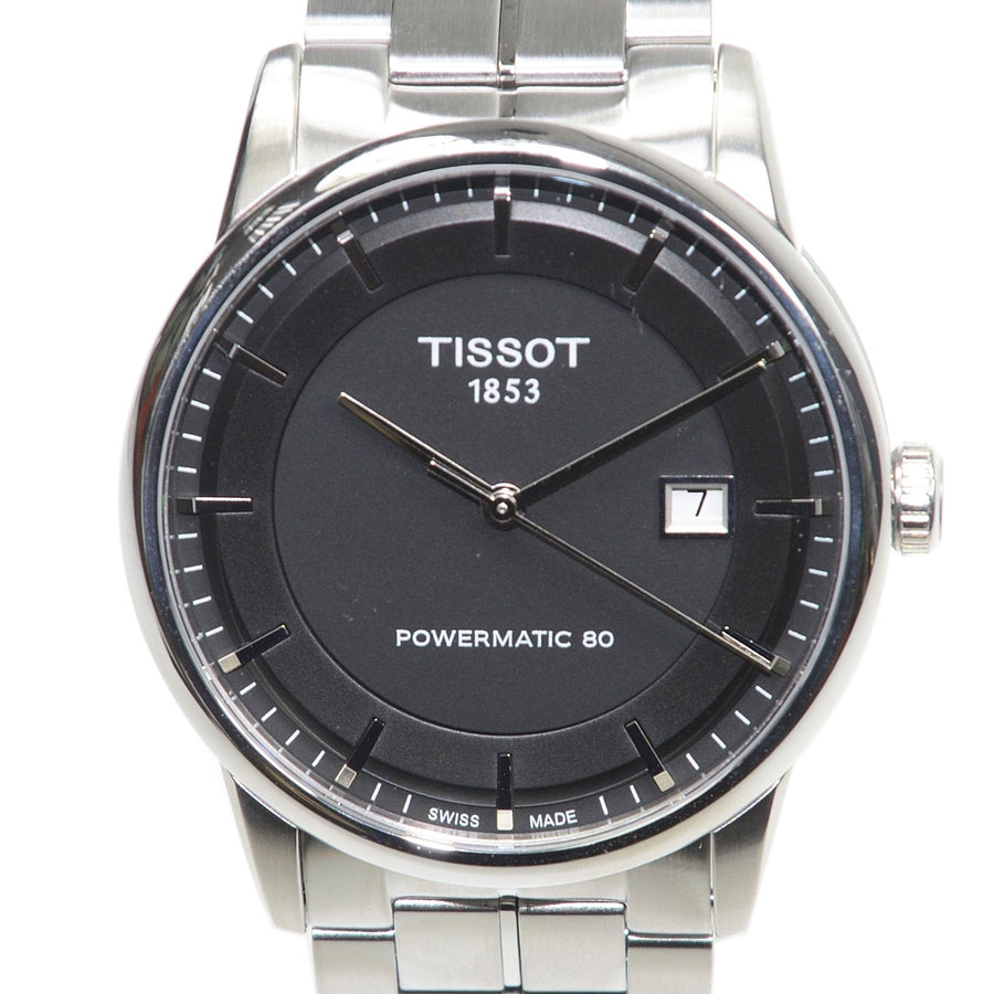 Tissot Luxury Powermatic 80 Black Dial Silver Steel Strap Watch For Men - T086.407.11.051.00