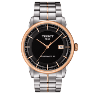 Tissot Luxury Powermatic 80 Black Dial Silver Steel Strap Watch For Men - T086.407.22.051.00