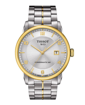 Tissot Luxury Powermatic 80 Gold Dial Silver Steel Strap Watch For Men - T086.407.22.261.00