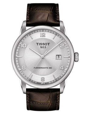 Tissot Luxury Powermatic 80 Silver Dial Brown Leather Strap Watch For Men - T086.407.16.031.00