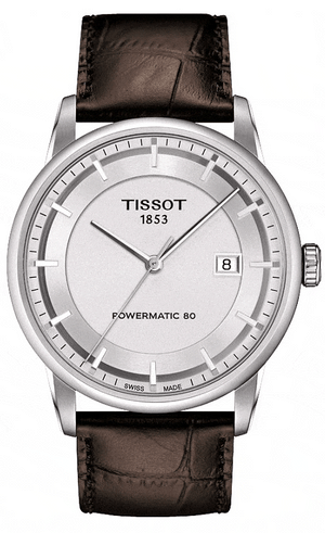 Tissot Luxury Powermatic 80 Silver Dial Brown Leather Strap Watch For Men - T086.407.16.031.00