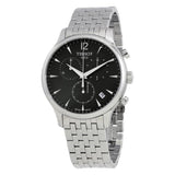 Tissot T Classic Tradition Chronograph Black Dial Silver Mesh Bracelet Watch For Men - T063.617.11.067.00