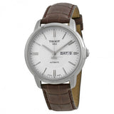 Tissot Automatics III Steel White Dial Brown Leather Strap Watch For Men - T065.430.16.031.00