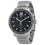 Tissot Quickster Chronograph Black Dial Silver Steel Strap Watch For Men - T095.417.11.067.00