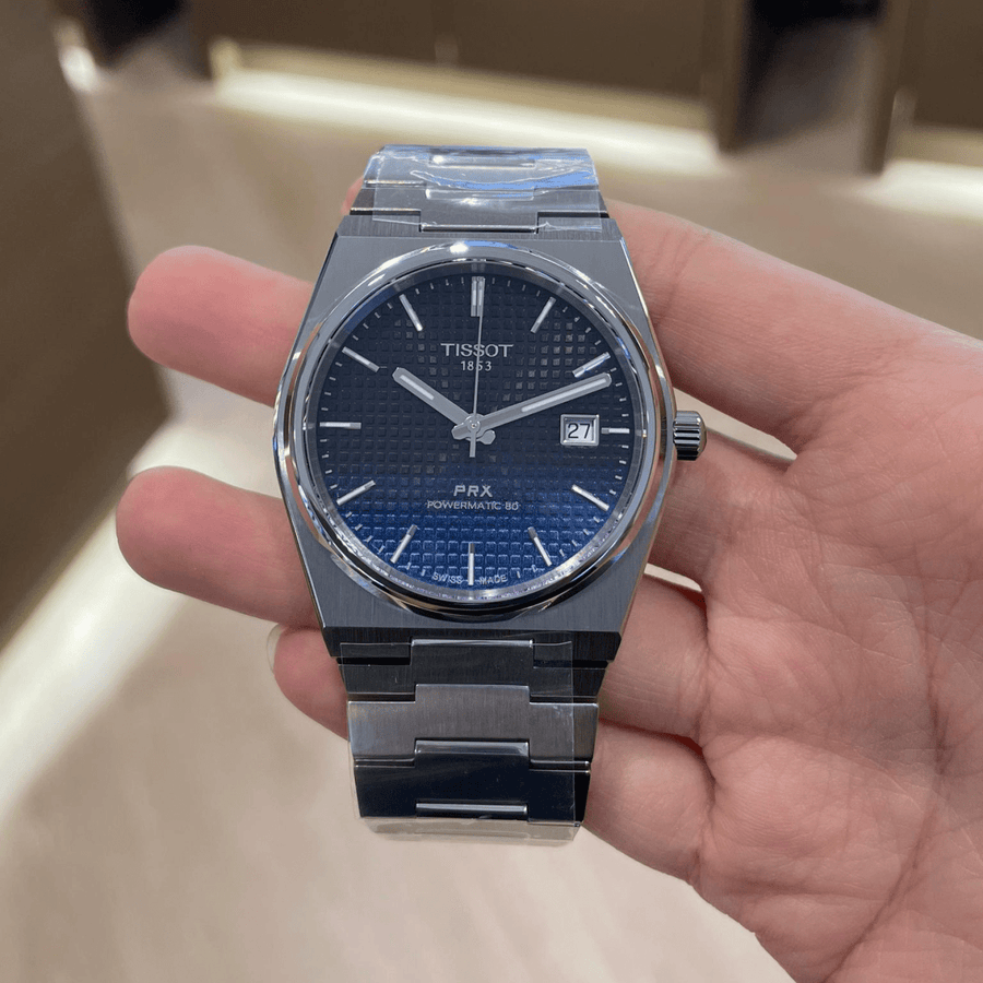 Tissot Powermatic 80 Automatic Gradient Blue Dial Silver Steel Strap Watch for Men - T137.407.11.051.01