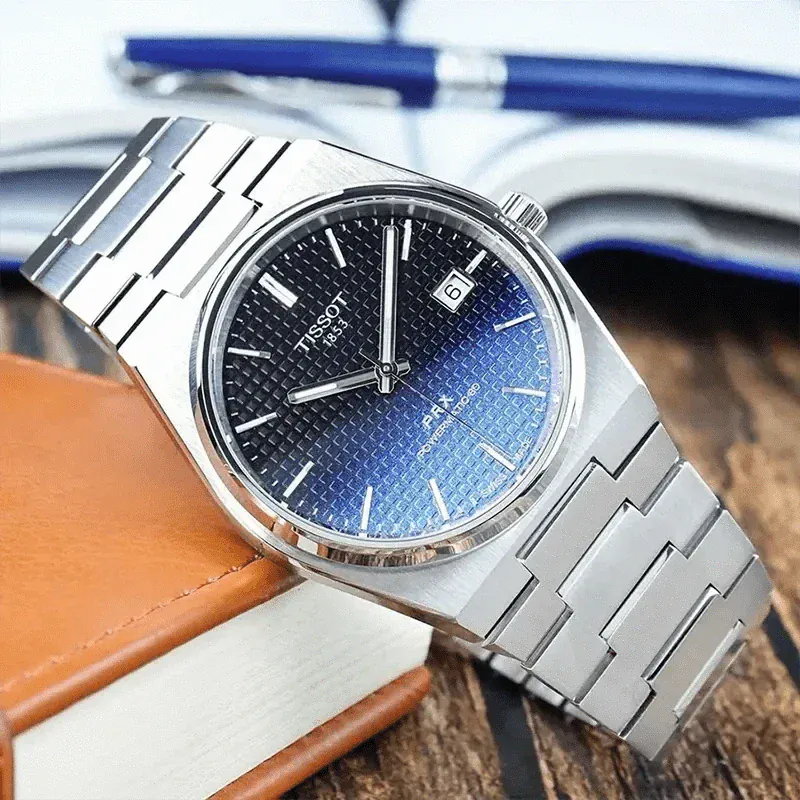 Tissot Powermatic 80 Automatic Gradient Blue Dial Silver Steel Strap Watch for Men - T137.407.11.051.01