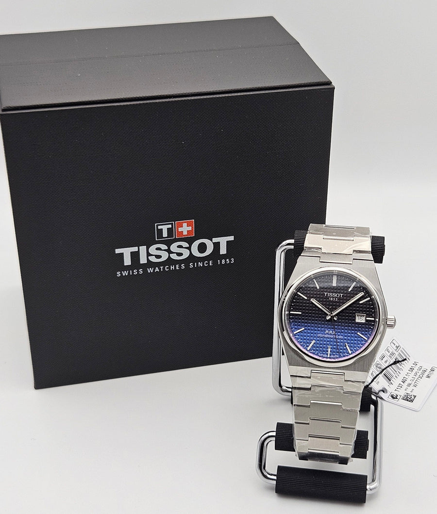 Tissot Powermatic 80 Automatic Gradient Blue Dial Silver Steel Strap Watch for Men - T137.407.11.051.01