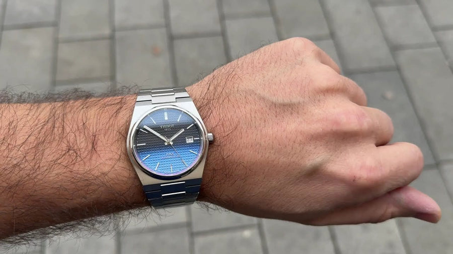 Tissot Powermatic 80 Automatic Gradient Blue Dial Silver Steel Strap Watch for Men - T137.407.11.051.01