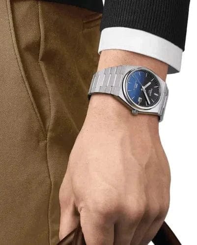 Tissot Powermatic 80 Automatic Gradient Blue Dial Silver Steel Strap Watch for Men - T137.407.11.051.01