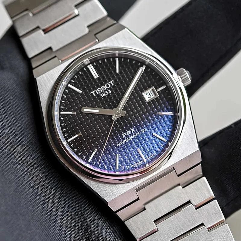 Tissot Powermatic 80 Automatic Gradient Blue Dial Silver Steel Strap Watch for Men - T137.407.11.051.01