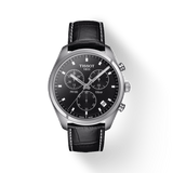 Tissot PR 100 Chronograph Black Dial Black Leather Strap Watch For Men - T101.417.16.051.00