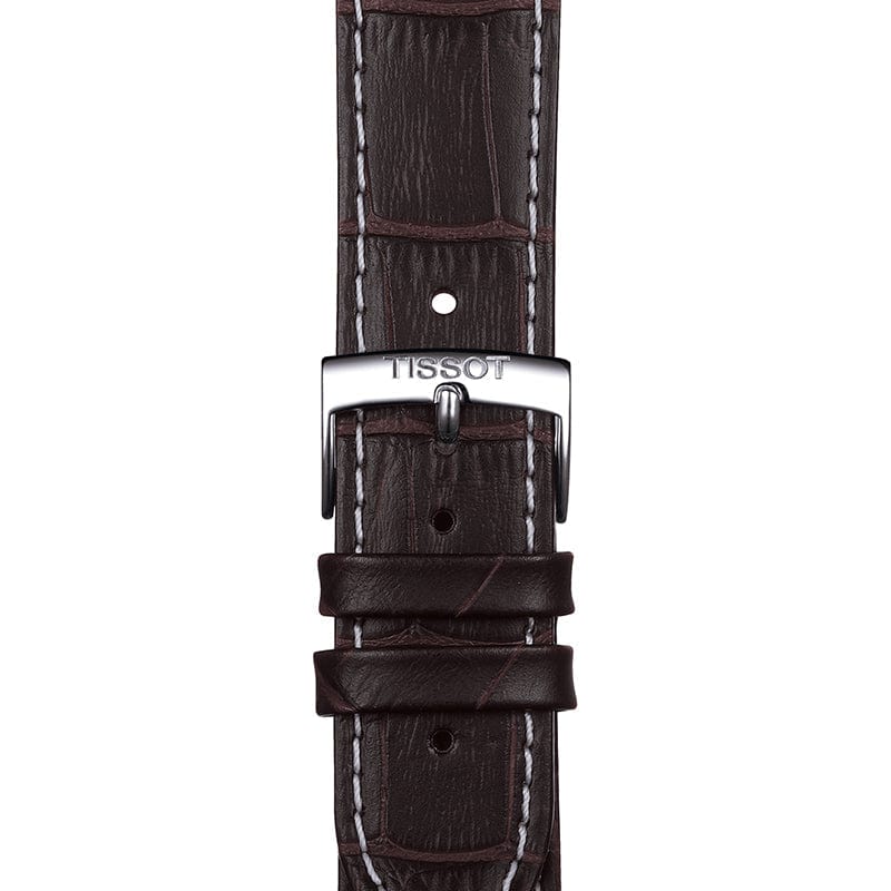 Tissot PR 100 Chronograph Silver Dial Brown Leather Strap Watch for Men - T101.417.16.031.00