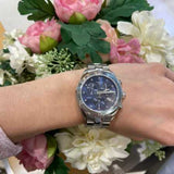 Tissot PR 100 Sport Chic Chronograph Diamonds Blue Dial Silver Steel Strap Watch for Women - T101.917.11.046.00