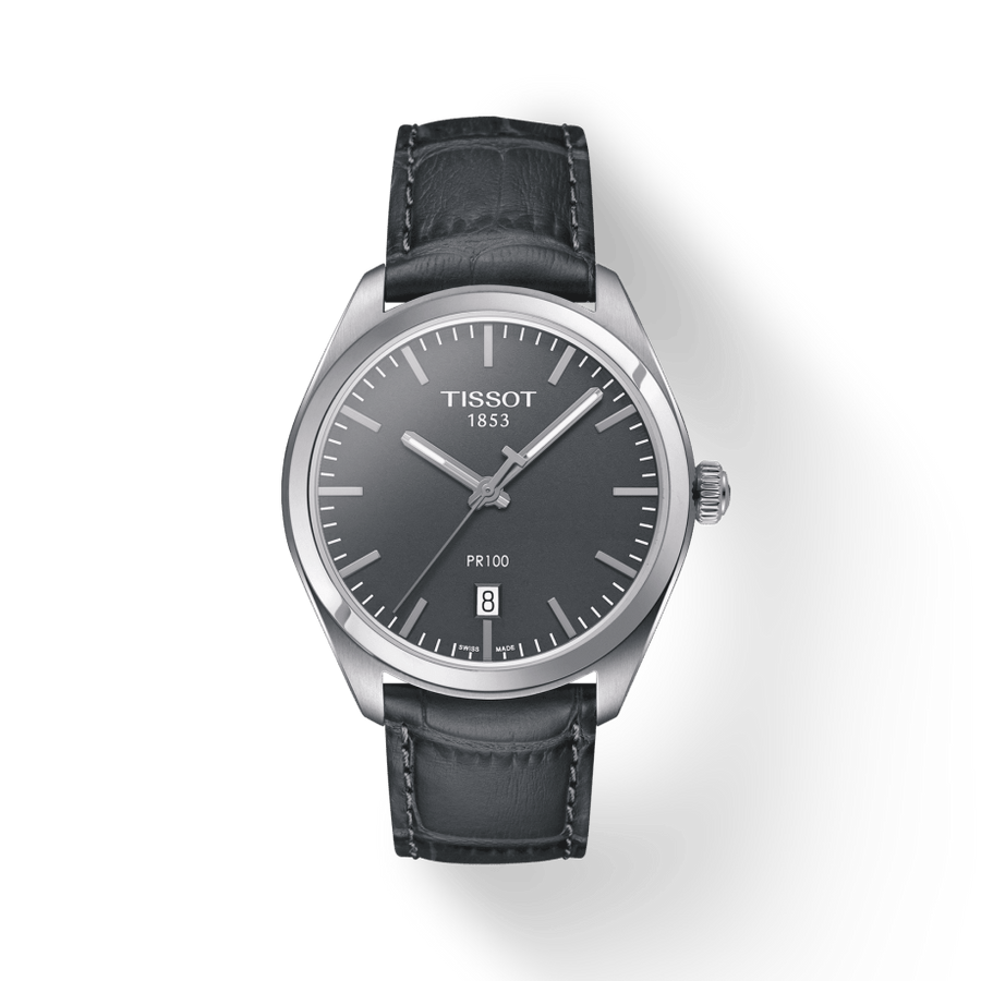 Tissot PR 100 Quartz Leather Strap Watch For Men - T101.410.16.441.00