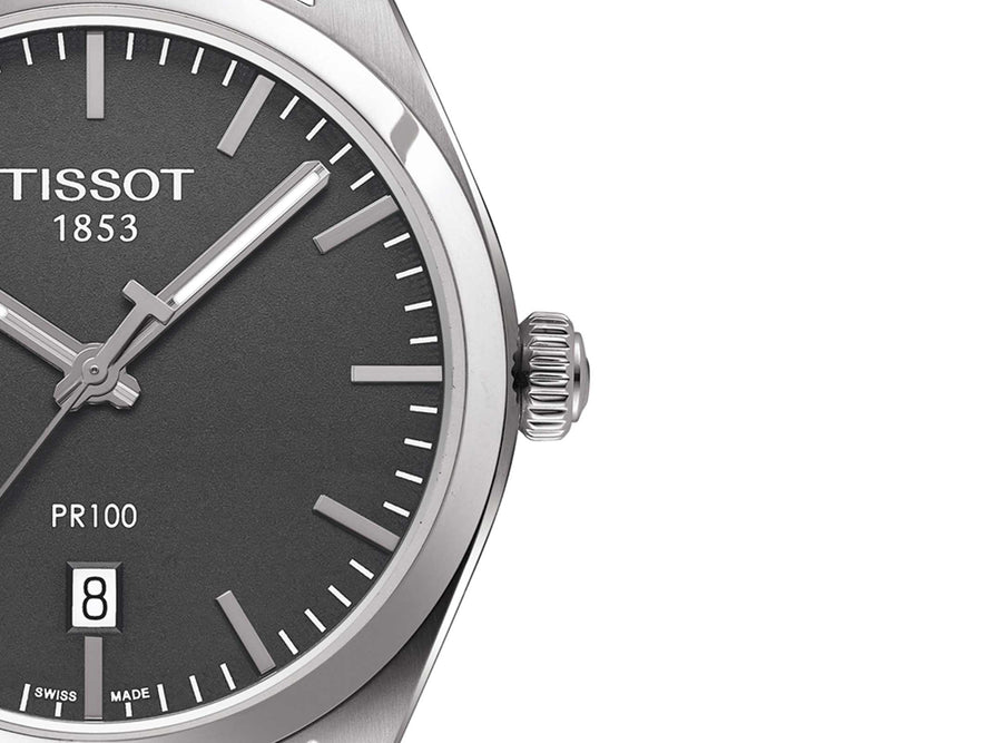 Tissot PR 100 Quartz Leather Strap Watch For Men - T101.410.16.441.00