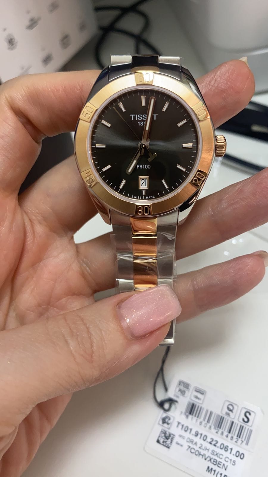 Tissot PR 100 Sport Chic Anthracite Dial Watch For Women - T101.910.22.061.00